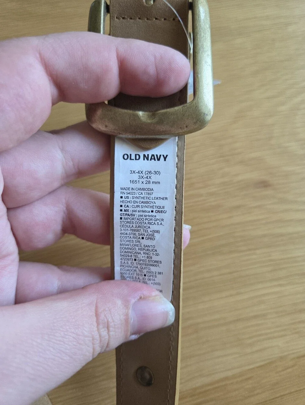 NWT Old Navy Tan Synthetic Leather Belt 3X-4X (26-30)